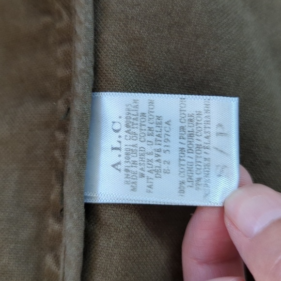 A.L.C. Canvas Zip From Drawstring Vest Olive Green S streetwear military rustic - Picture 6 of 10